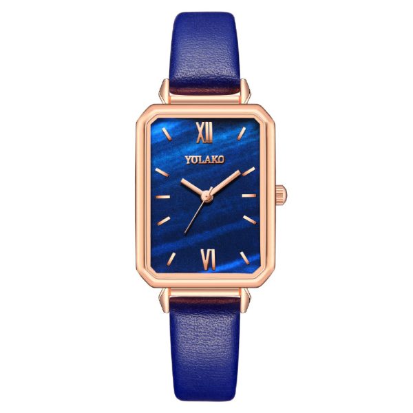 Square small green watch ladies watch female watch leather strap quartz watch - 图片 9