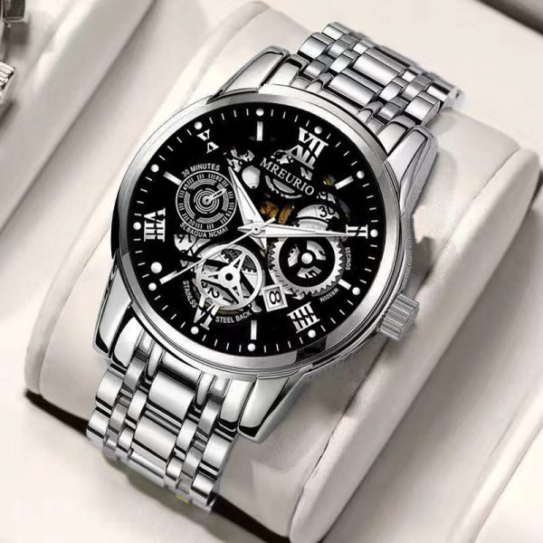 Men's Hollow Fashion Calendar Quartz Business Watch - 图片 4