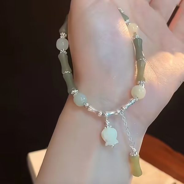 New Chinese Style Bamboo and Tian Yu Bracelet Ins Niche Design Chinese Style Orchid Bamboo Beaded Bracelet Gift - 图片 4