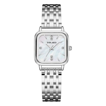 New fashion square shell dial ladies watch women's watch steel strap women's watch
