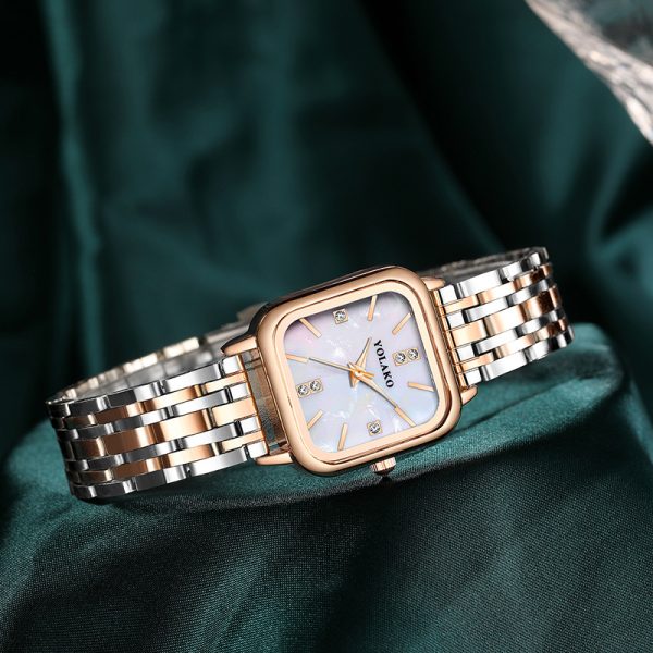 New fashion square shell dial ladies watch women's watch steel strap women's watch - 图片 4