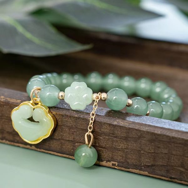 TikTok Internet Celebrity Cat's Eye Imitation Blue Moonlight Ins Niche Peace and Joy Pendant Bracelet Female Girlfriend Student Gift - 图片 28