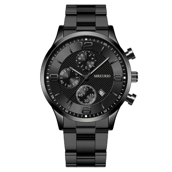 Fashion digital three-eye calendar men's watch men's watch belt men's watch - 图片 8