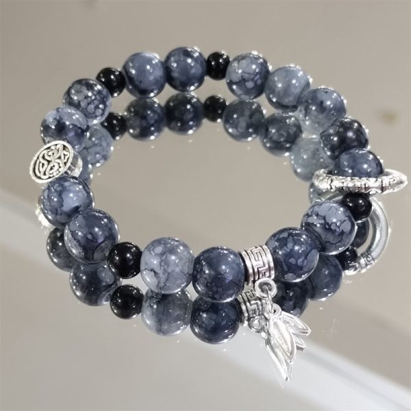New Chinese Style Ice Crack Beaded Bracelet Men's Trendy Men's High-face Value 2024 New Niche High-end Sense Running Ring Bracelet for Women - 图片 3