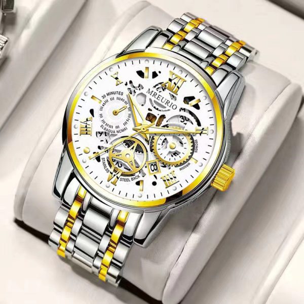 Men's Hollow Fashion Calendar Quartz Business Watch - 图片 3
