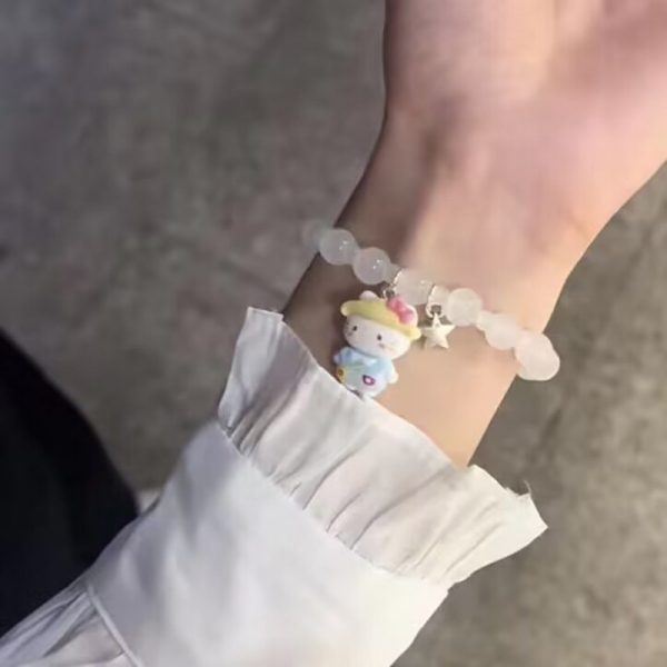 TikTok Internet Celebrity Cat's Eye Imitation Blue Moonlight Ins Niche Peace and Joy Pendant Bracelet Female Girlfriend Student Gift - 图片 43