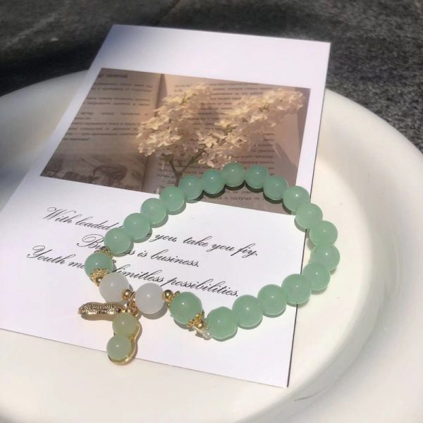 TikTok Internet Celebrity Cat's Eye Imitation Blue Moonlight Ins Niche Peace and Joy Pendant Bracelet Female Girlfriend Student Gift - 图片 68
