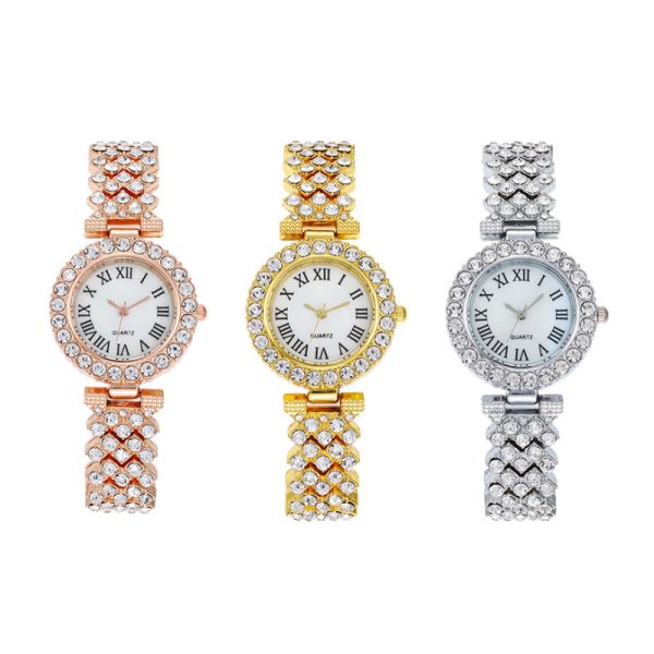 Fashion diamond ladies watch female watch Roman quartz watch bracelet watch - 图片 6