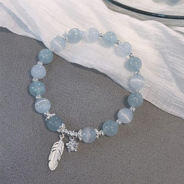 2024 Explosions Star Feather Bracelet Female Ins Small White Girl Crystal Bracelet Girlfriend Gift Bracelet - 图片 3
