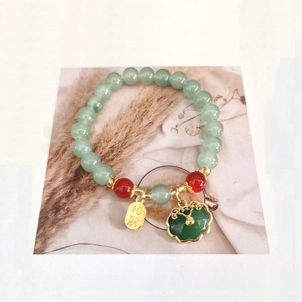 Live Broadcast Welfare Dongling Jade Pearl Ping An Buckle Bracelet Luckful Nafu Rabbit Bracelet Female Girlfriend High-end Grade Bracelet - 图片 3
