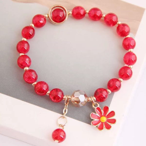 Daisy popcorn bracelet women's Joker upscale pink Crystal Sunflower Crystal bracelet - 图片 10