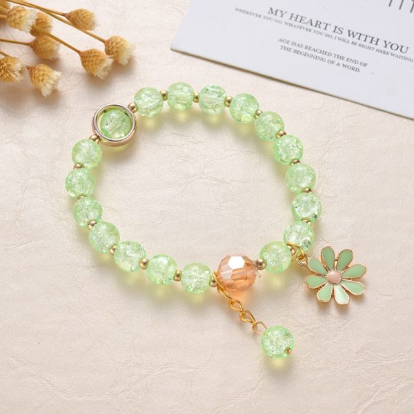 Daisy popcorn bracelet women's Joker upscale pink Crystal Sunflower Crystal bracelet - 图片 4