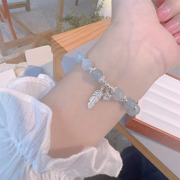 2024 Explosions Star Feather Bracelet Female Ins Small White Girl Crystal Bracelet Girlfriend Gift Bracelet - 图片 2