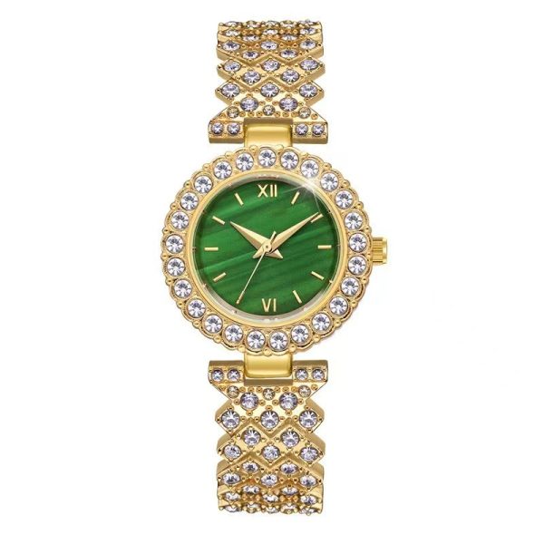 New diamond green face bracelet women's watch ladies niche high-end watch - 图片 5