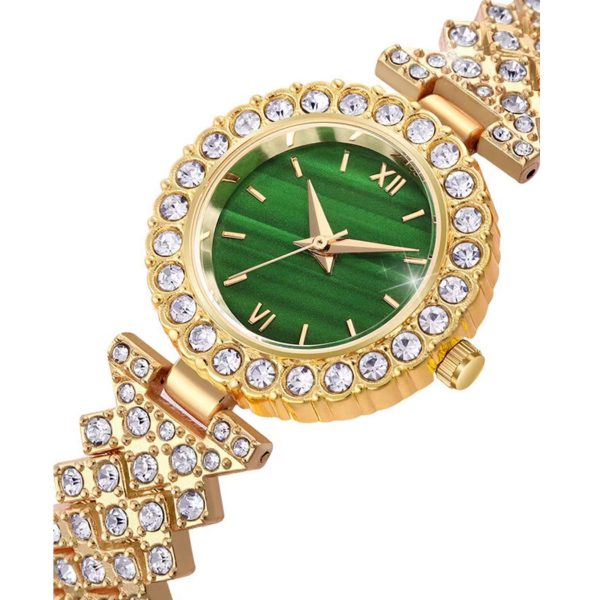 New diamond green face bracelet women's watch ladies niche high-end watch - 图片 2