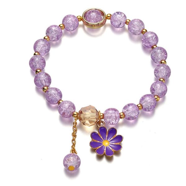 Daisy popcorn bracelet women's Joker upscale pink Crystal Sunflower Crystal bracelet - 图片 11
