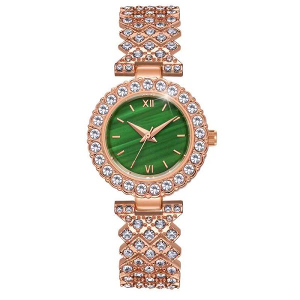 New diamond green face bracelet women's watch ladies niche high-end watch - 图片 3