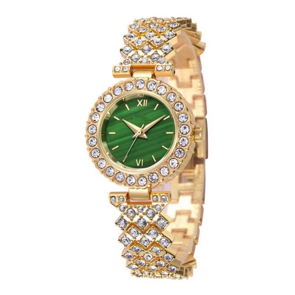 New diamond green face bracelet women's watch ladies niche high-end watch