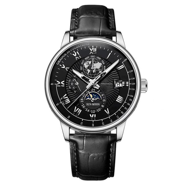 New fashion hot sale three-eye calendar star and moon fashion men's watch - 图片 9