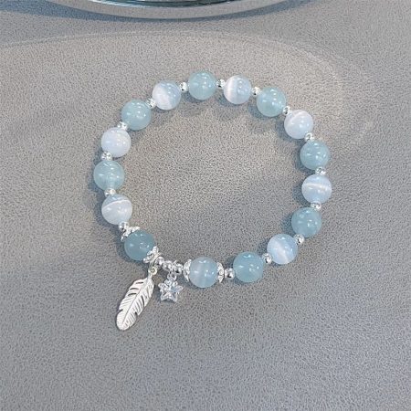 2024 Explosions Star Feather Bracelet Female Ins Small White Girl Crystal Bracelet Girlfriend Gift Bracelet