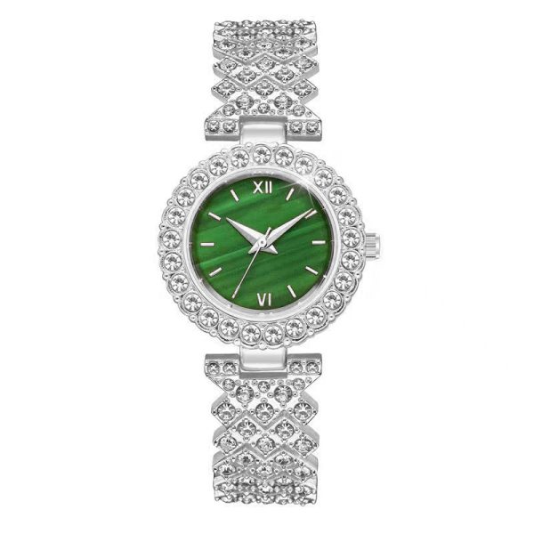 New diamond green face bracelet women's watch ladies niche high-end watch - 图片 6