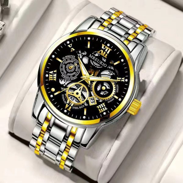 Men's Hollow Fashion Calendar Quartz Business Watch - 图片 2