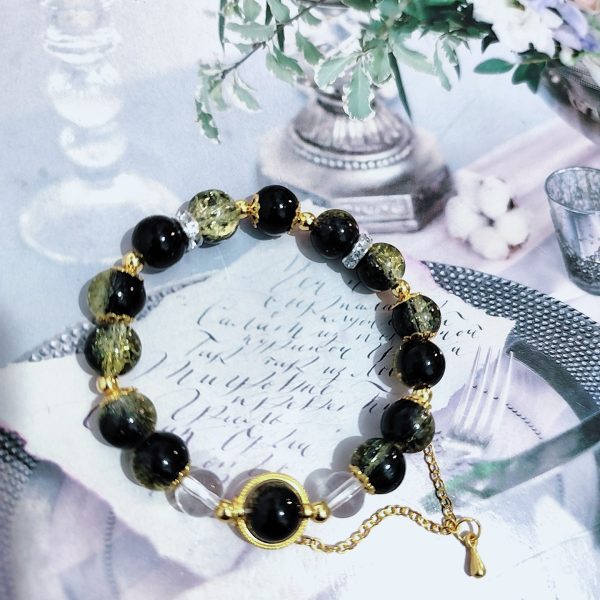 TikTok Internet Celebrity Cat's Eye Imitation Blue Moonlight Ins Niche Peace and Joy Pendant Bracelet Female Girlfriend Student Gift - 图片 81