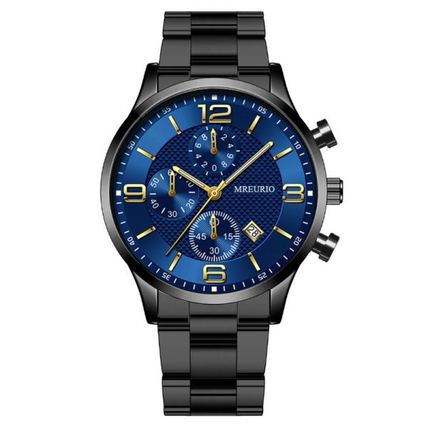 Fashion digital three-eye calendar men's watch men's watch belt men's watch - 图片 2