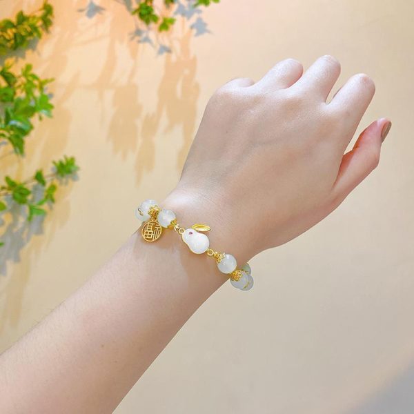 New Chinese Jade Rabbit Bracelet Women's Ins Niche Design High-value Student Bracelet Girlfriend Antique Birthday Gift - 图片 6