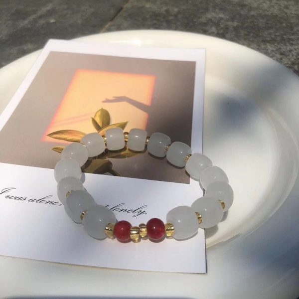 TikTok Internet Celebrity Cat's Eye Imitation Blue Moonlight Ins Niche Peace and Joy Pendant Bracelet Female Girlfriend Student Gift - 图片 77
