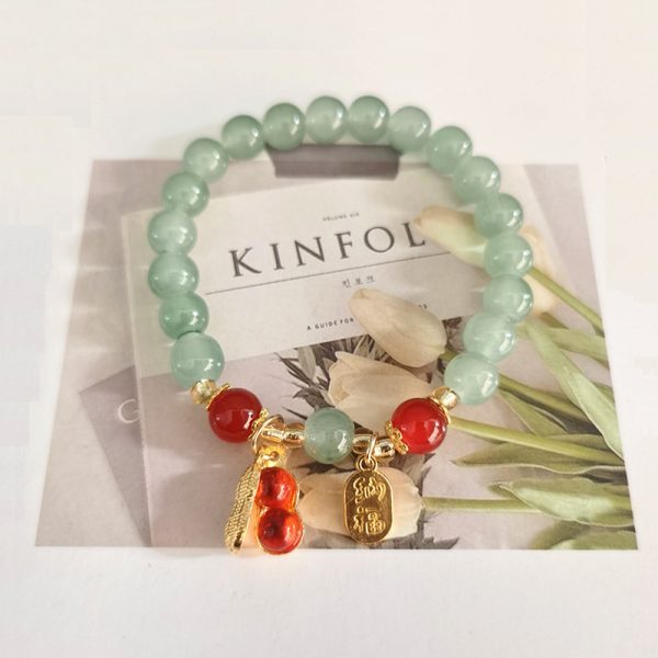 Live Broadcast Welfare Dongling Jade Pearl Ping An Buckle Bracelet Luckful Nafu Rabbit Bracelet Female Girlfriend High-end Grade Bracelet - 图片 16