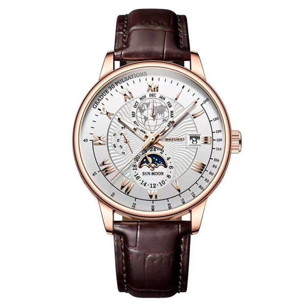 New fashion hot sale three-eye calendar star and moon fashion men's watch - 图片 6