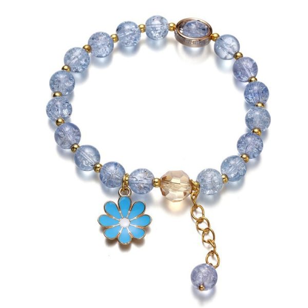 Daisy popcorn bracelet women's Joker upscale pink Crystal Sunflower Crystal bracelet - 图片 13