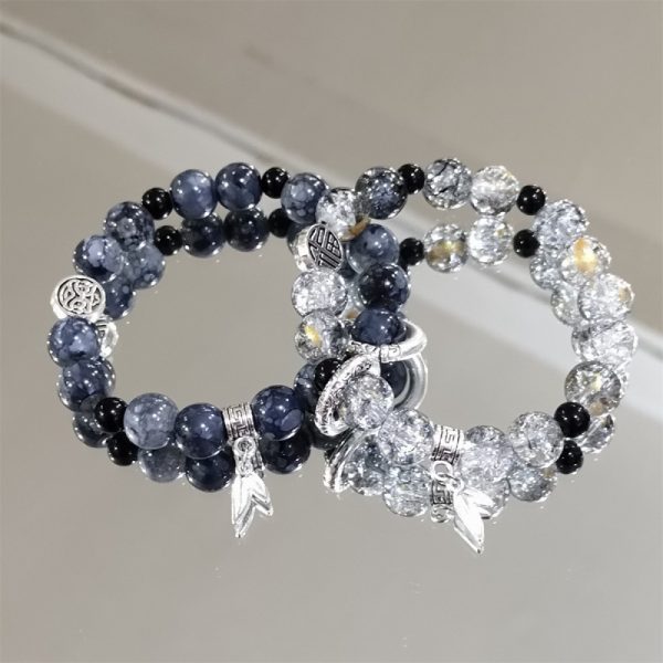 New Chinese Style Ice Crack Beaded Bracelet Men's Trendy Men's High-face Value 2024 New Niche High-end Sense Running Ring Bracelet for Women - 图片 4