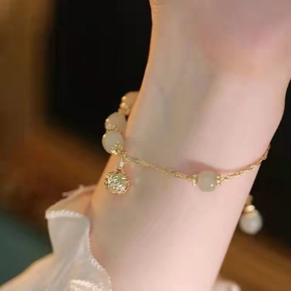 TikTok Internet Celebrity Cat's Eye Imitation Blue Moonlight Ins Niche Peace and Joy Pendant Bracelet Female Girlfriend Student Gift - 图片 66
