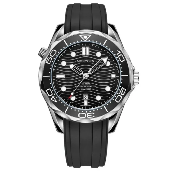 Fashion new men's watch men's watch silicone strap black men's watch - 图片 5