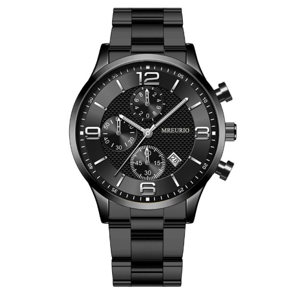 Fashion digital three-eye calendar men's watch men's watch belt men's watch - 图片 7
