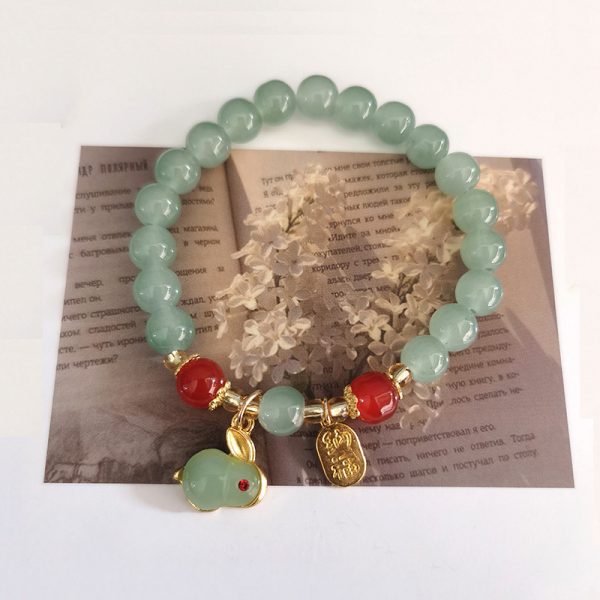 Live Broadcast Welfare Dongling Jade Pearl Ping An Buckle Bracelet Luckful Nafu Rabbit Bracelet Female Girlfriend High-end Grade Bracelet - 图片 12