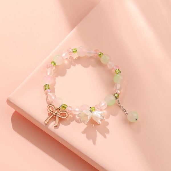 TikTok Internet Celebrity Cat's Eye Imitation Blue Moonlight Ins Niche Peace and Joy Pendant Bracelet Female Girlfriend Student Gift - 图片 50