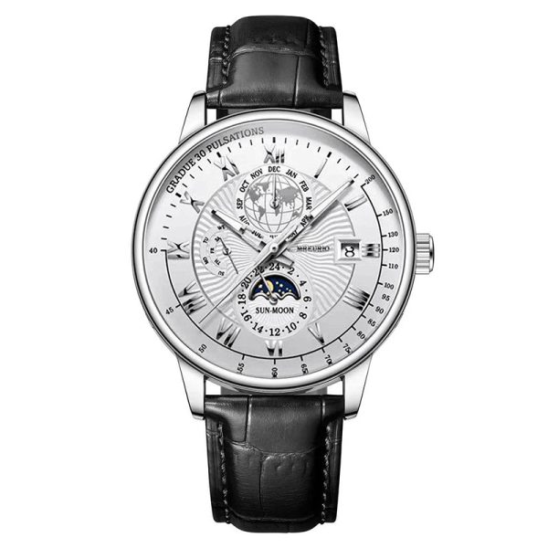 New fashion hot sale three-eye calendar star and moon fashion men's watch - 图片 8