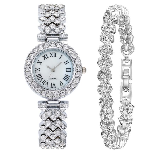 Fashion diamond ladies watch female watch Roman quartz watch bracelet watch - 图片 9