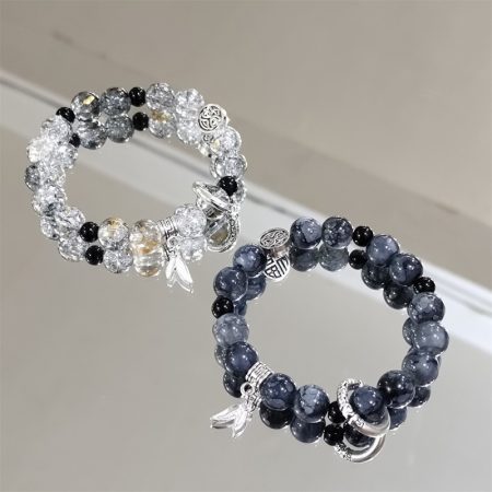 New Chinese Style Ice Crack Beaded Bracelet Men's Trendy Men's High-face Value 2024 New Niche High-end Sense Running Ring Bracelet for Women