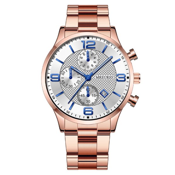 Fashion digital three-eye calendar men's watch men's watch belt men's watch - 图片 11