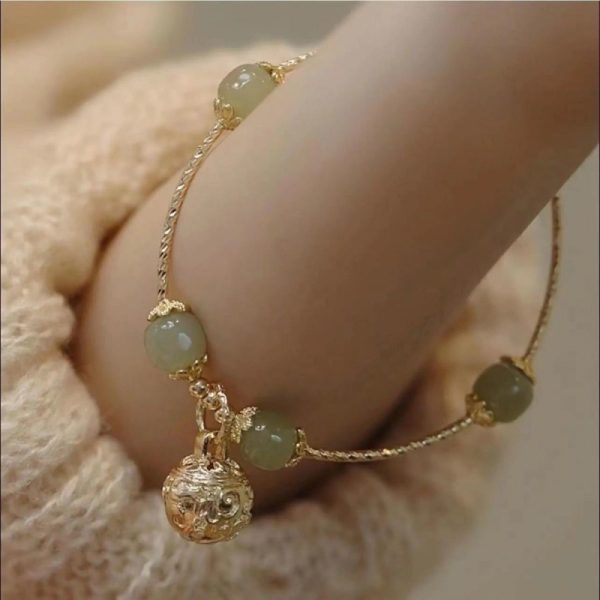 TikTok Internet Celebrity Cat's Eye Imitation Blue Moonlight Ins Niche Peace and Joy Pendant Bracelet Female Girlfriend Student Gift - 图片 79