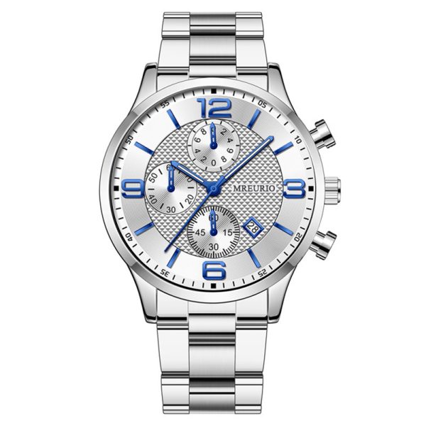 Fashion digital three-eye calendar men's watch men's watch belt men's watch - 图片 5