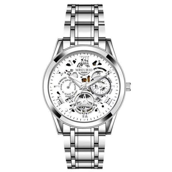 Men's Hollow Fashion Calendar Quartz Business Watch - 图片 9
