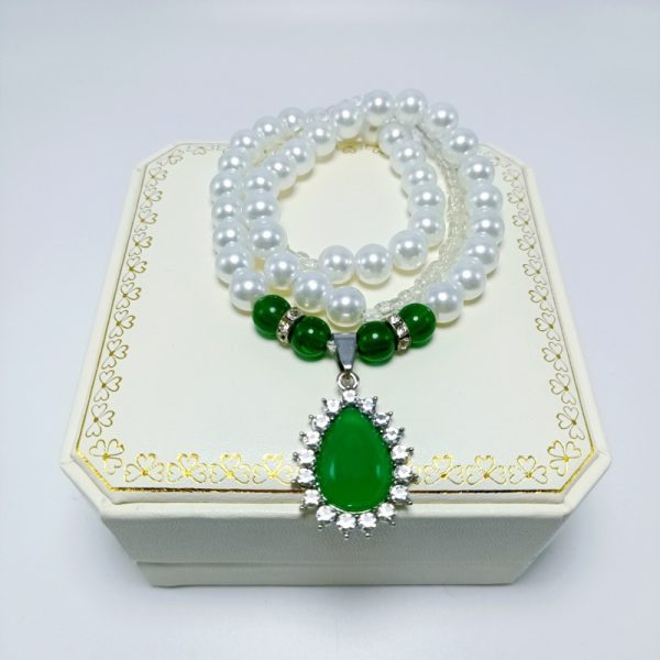 Imitation natural freshwater pearl necklace mother chain with agate pendant chain live drainage products in stock manufacturers wholesale - 图片 3