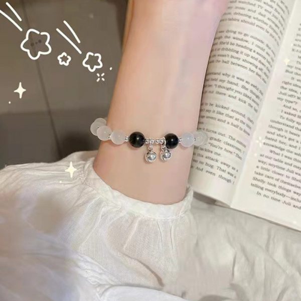 TikTok Internet Celebrity Cat's Eye Imitation Blue Moonlight Ins Niche Peace and Joy Pendant Bracelet Female Girlfriend Student Gift - 图片 35