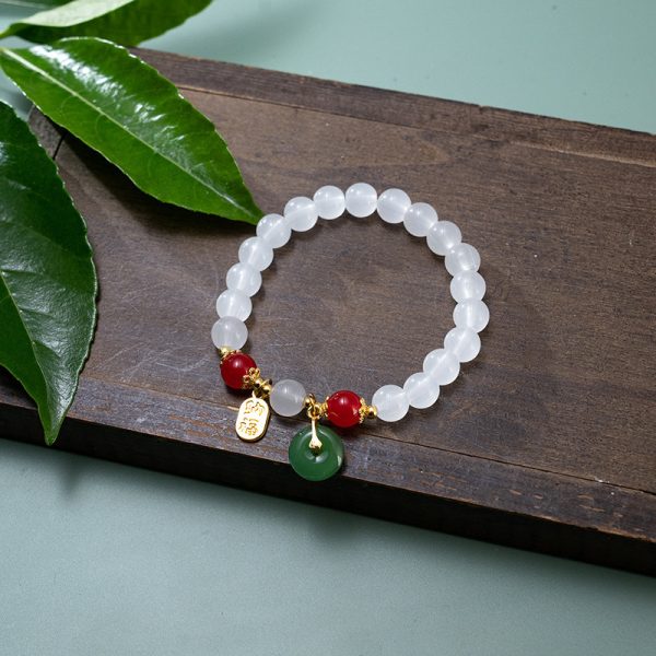 Live Broadcast Welfare Dongling Jade Pearl Ping An Buckle Bracelet Luckful Nafu Rabbit Bracelet Female Girlfriend High-end Grade Bracelet - 图片 6