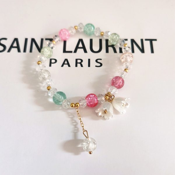TikTok Internet Celebrity Cat's Eye Imitation Blue Moonlight Ins Niche Peace and Joy Pendant Bracelet Female Girlfriend Student Gift - 图片 47